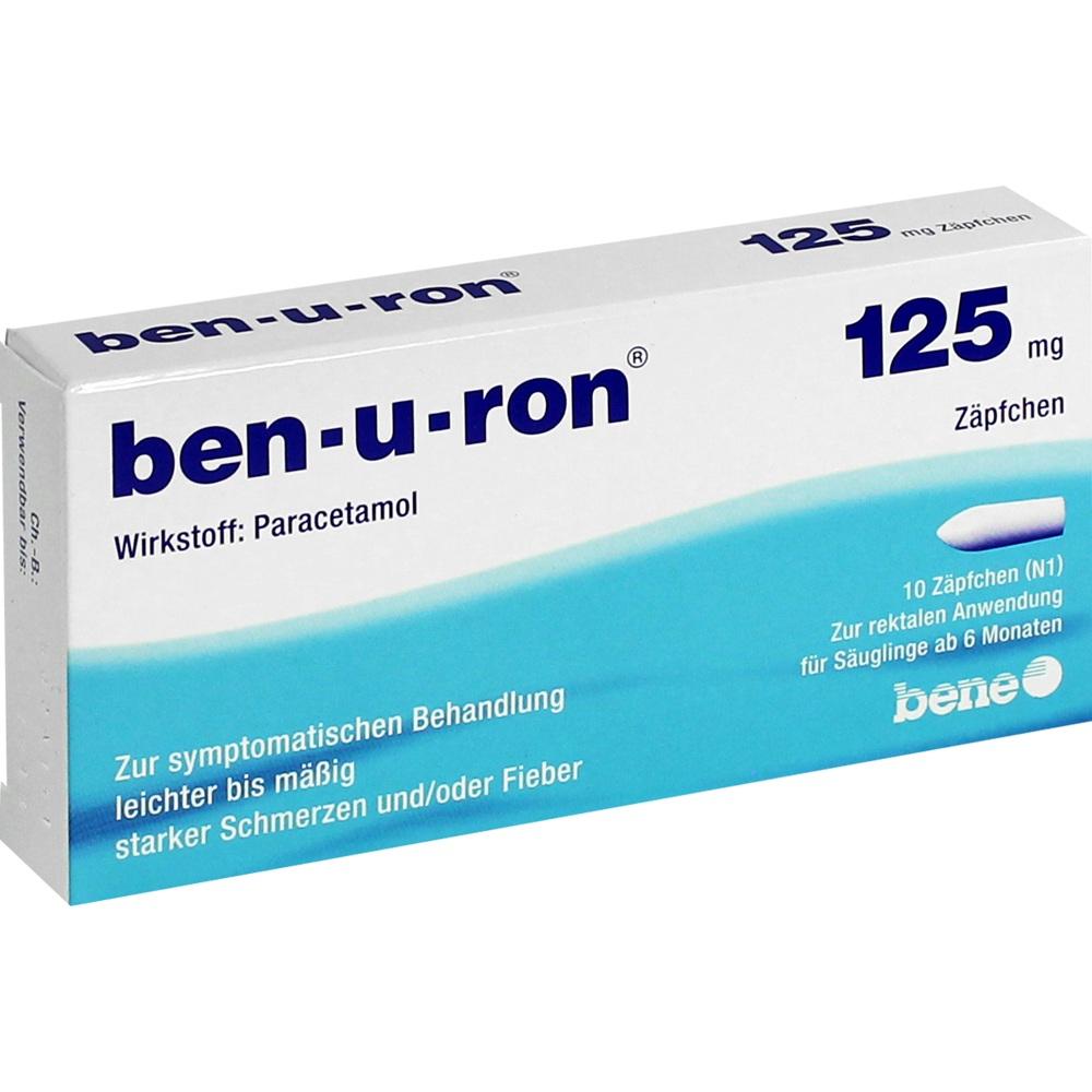 Ben-u-ron 125mg 10 St Säuglings-Suppositorien