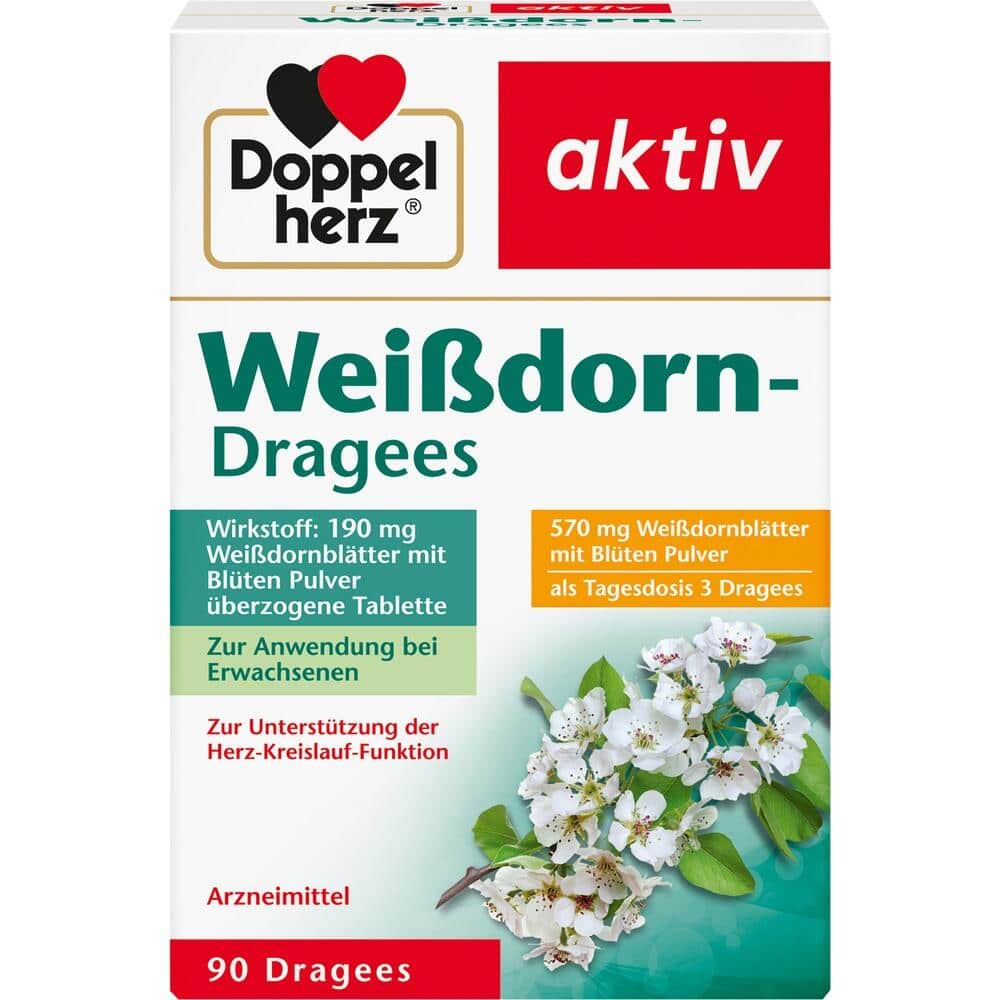Doppelherz aktiv Weißdorn-Dragees 90 St Überzogene Tabletten