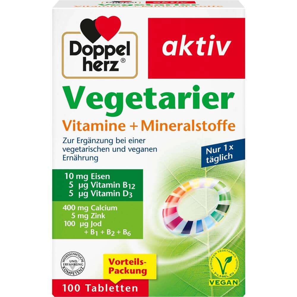 Doppelherz aktiv Vegetarier Vitamine + Mineralstoffe 100 St Tabletten