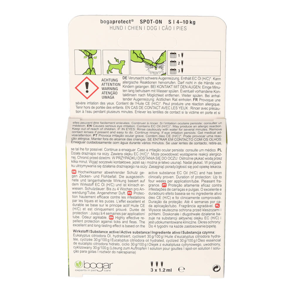 bogaprotect Spot-On Hund S 3X1.2 ml Flüssigkeit