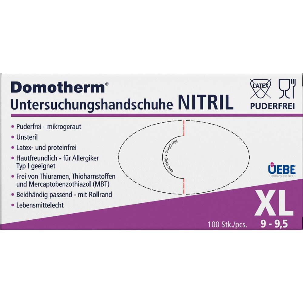 Domotherm Untersuchungshandschuhe Nitril unsteril blau XL 100 St Handschuhe