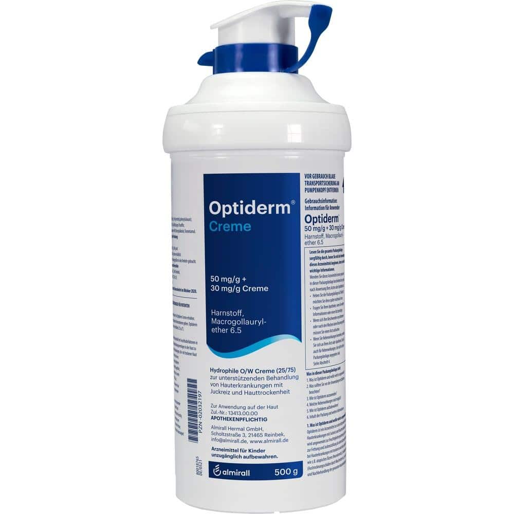 Optiderm Creme im Spender bei Juckreiz und trockener Haut 500 g Creme