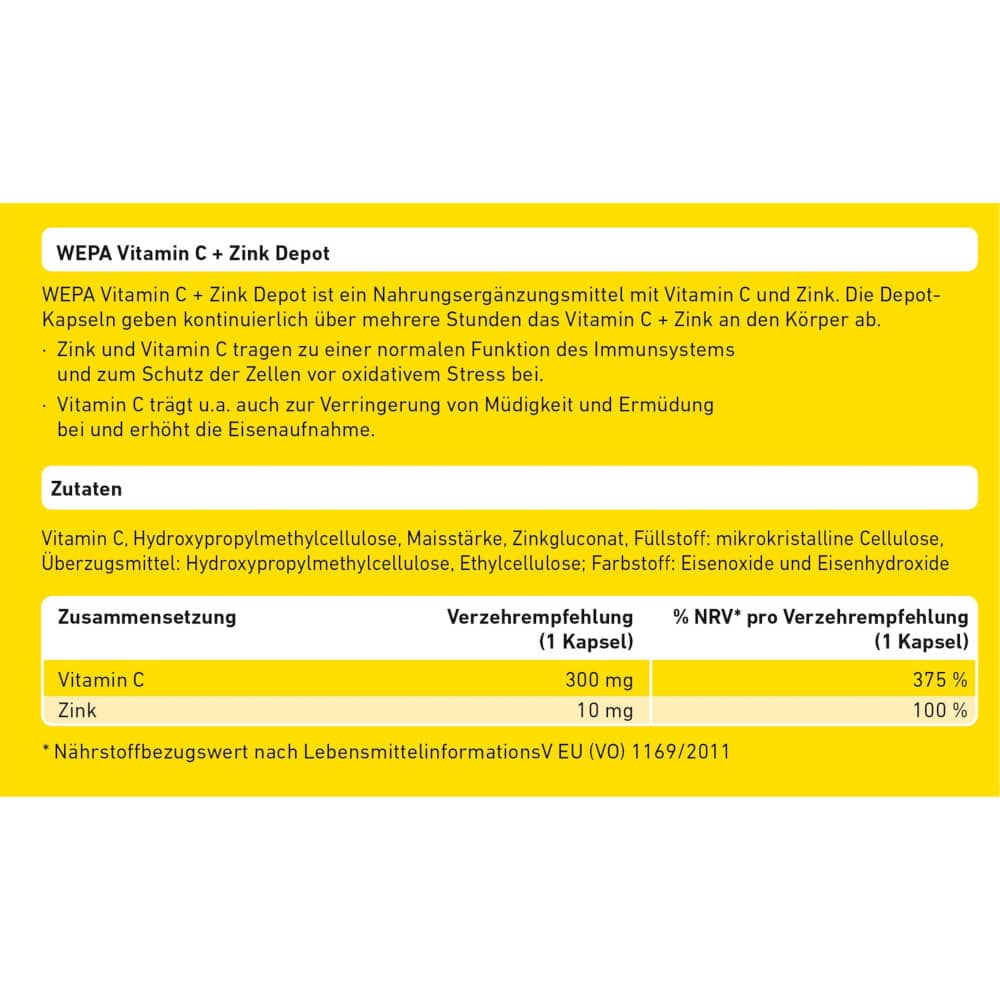 WEPA VITAMIN C + ZINK 60 St Kapseln