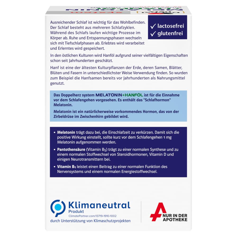 Doppelherz system MELATONIN + HANFÖL  60 St Kapseln