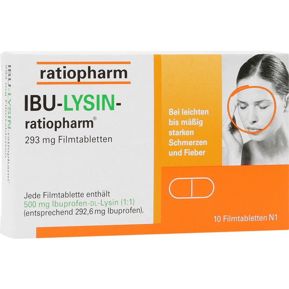 IBU-LYSIN-ratiopharm 293 mg 10 St Filmtabletten