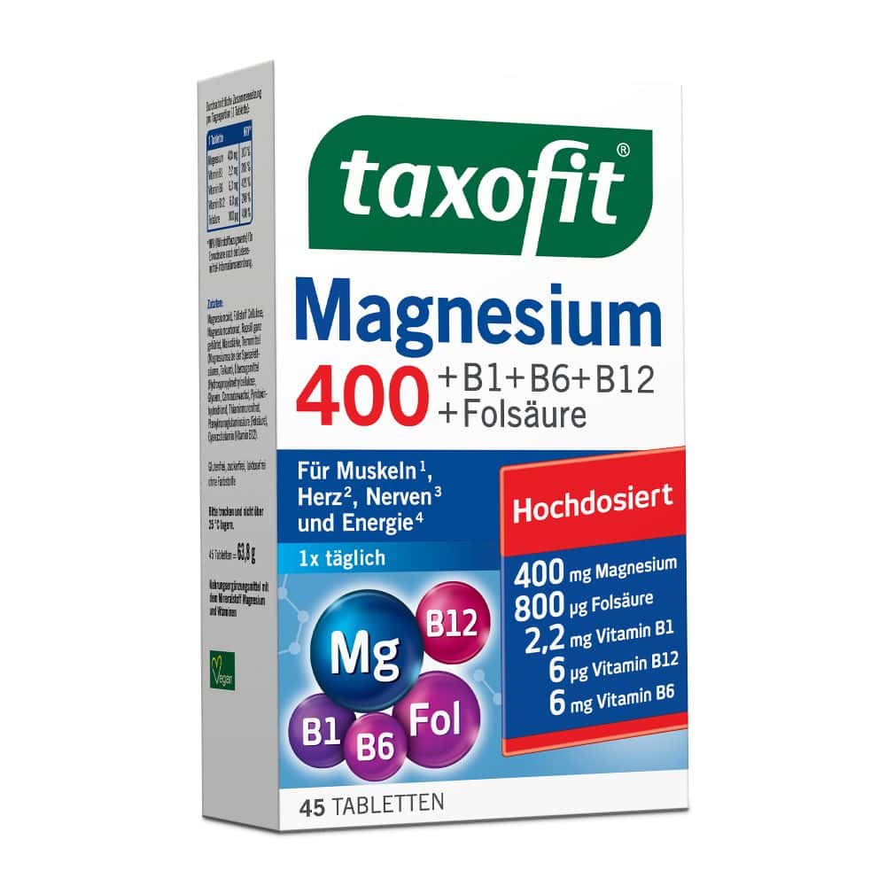 taxofit Magnesium 400 +B1+B6+B12+Folsäure 45 St Tabletten