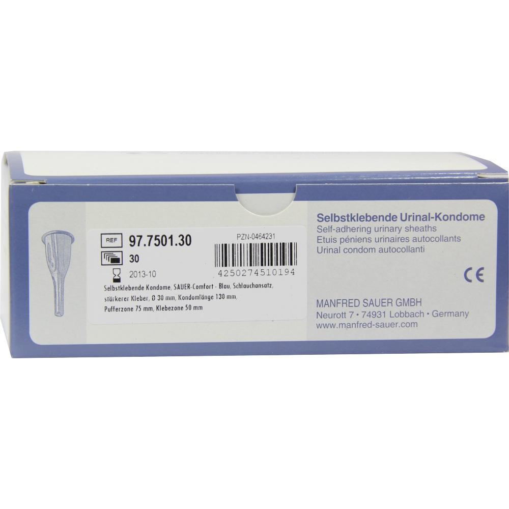 SAUER Comfort selbstkleb.Urinalkond.130mm Drm.30mm 30 St Kondome