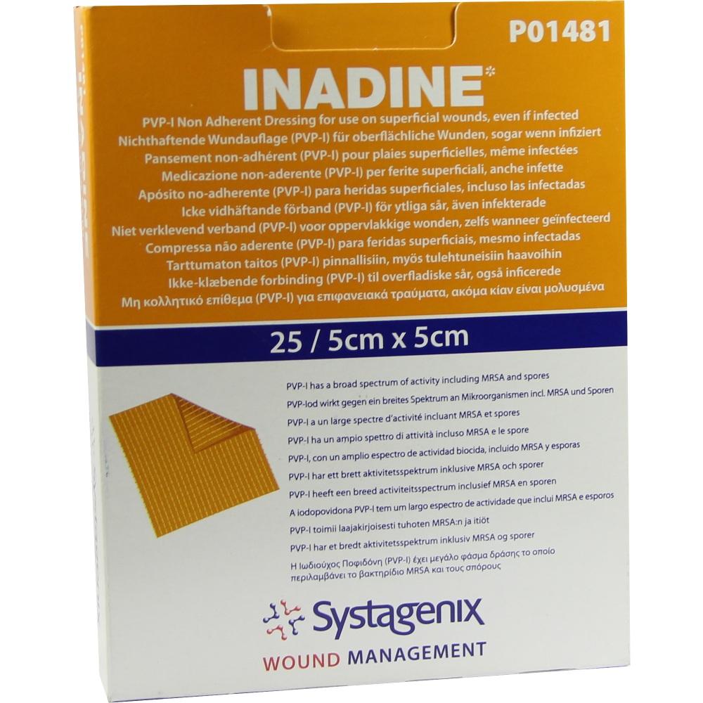 INADINE Salbengaze m. PVP Iod. 5x5cm 25 St Wundgaze