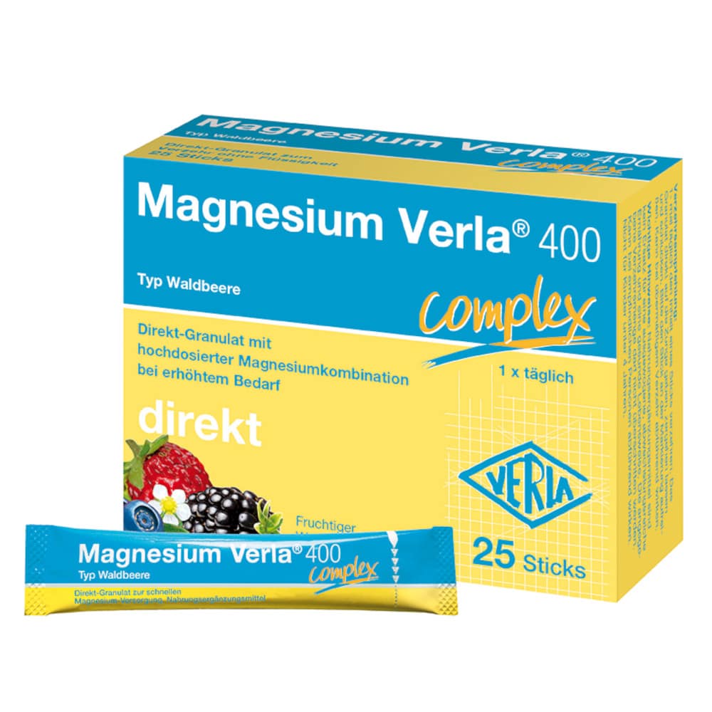 Magnesium Verla 400 complex Waldbeere 25 St Granulat