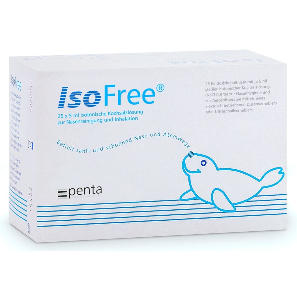IsoFree Isotonische Kochsalzlösung zum Nasenspülen +Inhalieren EDP 25X5 ml Einzeldosispipetten