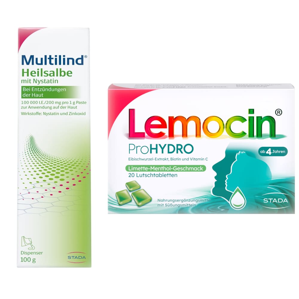 Multilind Heilsalbe mit Nystatin +  Lemocin ProHYDRO 1 Sparset