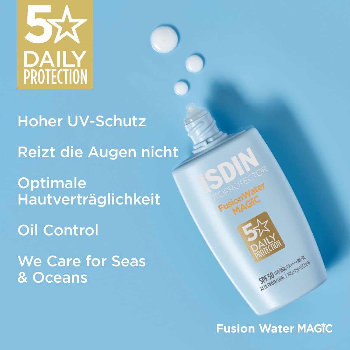 ISDIN FusionWater MAGIC Sonnencreme Gesicht LSF 50 50 ml Emulsion