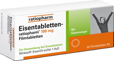 Eisentabletten-ratiopharm 100mg 50 St Filmtabletten