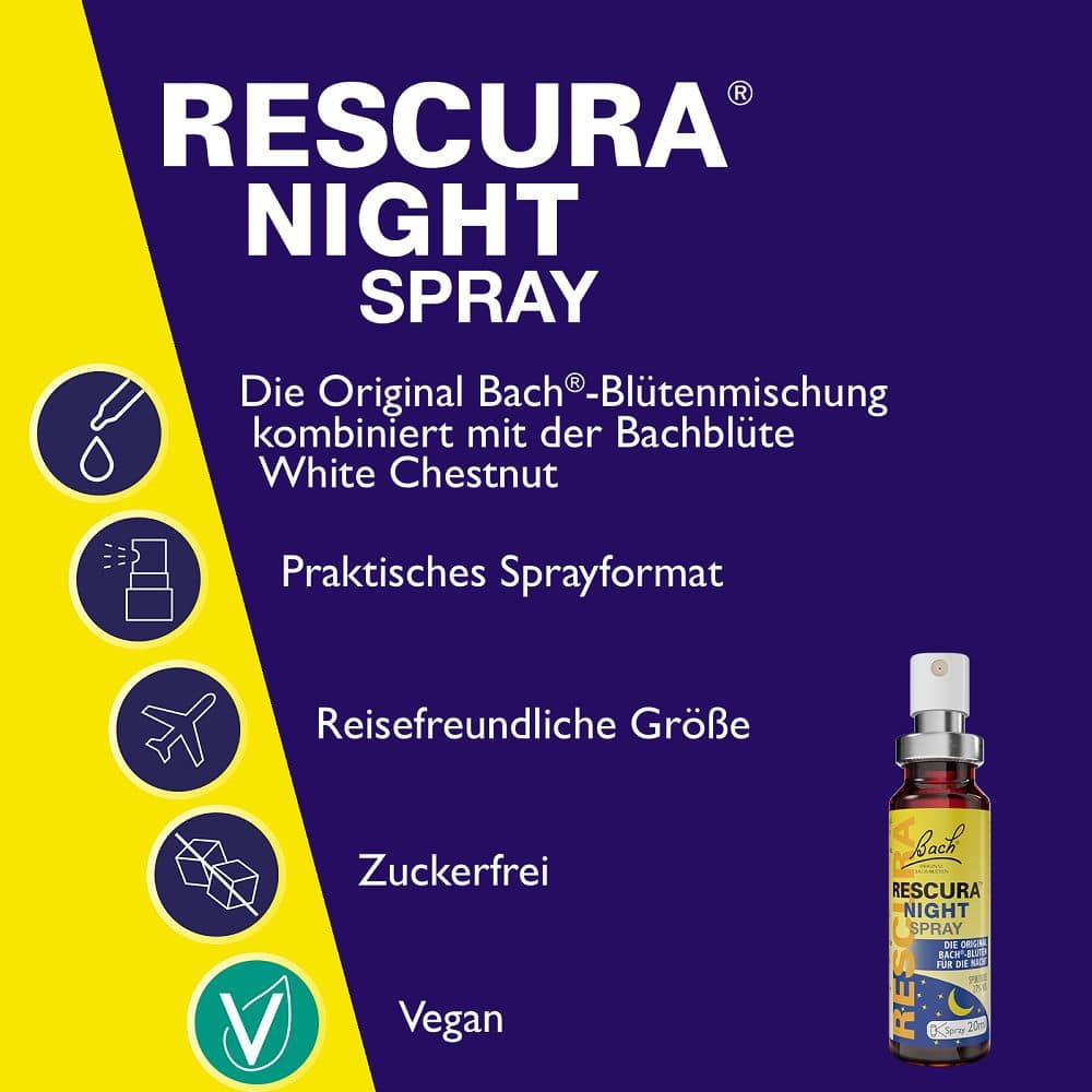 Bachblüten RESCURA NIGHT Spray mit Alkohol 20 ml Spray