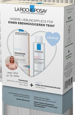 LA ROCHE-POSAY Toleriane Sensitive Le Teint Creme hell + Mizellen Reinigungsfluid 1 Packung Kombipackung