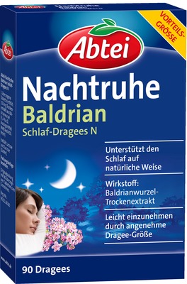 Abtei Nachtruhe Baldrian Schlaf-Dragees N  90 St Dragees