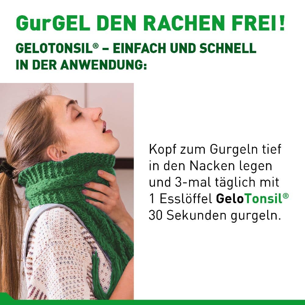 GeloTonsil Gurgelgel lindert Halsschmerzen & Schluckbeschwerden 200 ml 200 ml Gurgellösung