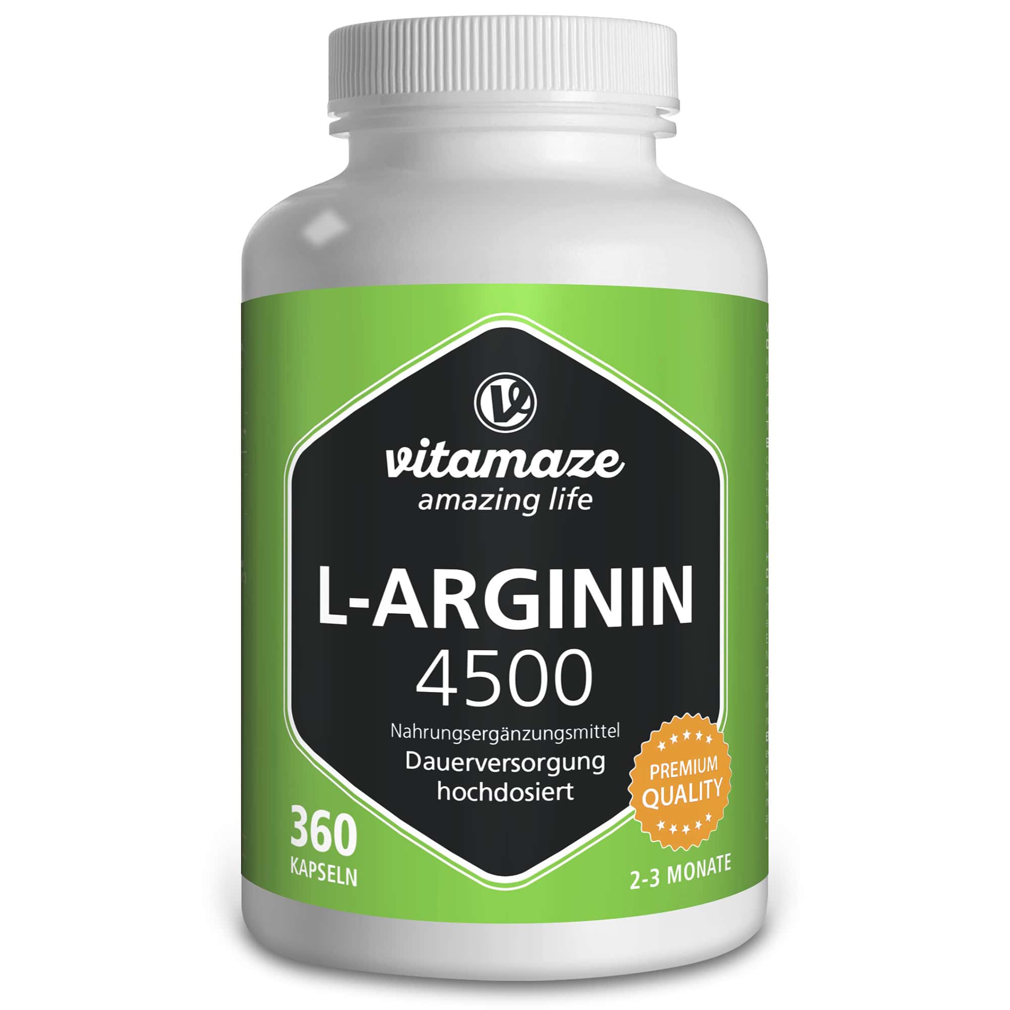 vitamaze L-ARGININ 4.500 mg  360 St Kapseln