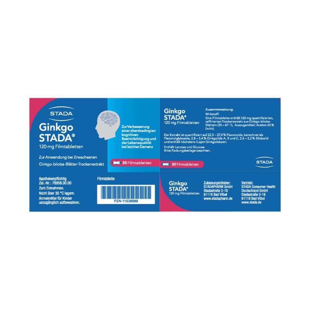 Ginkgo STADA 120mg - 2x 15 €-Aktion*  30 St Filmtabletten