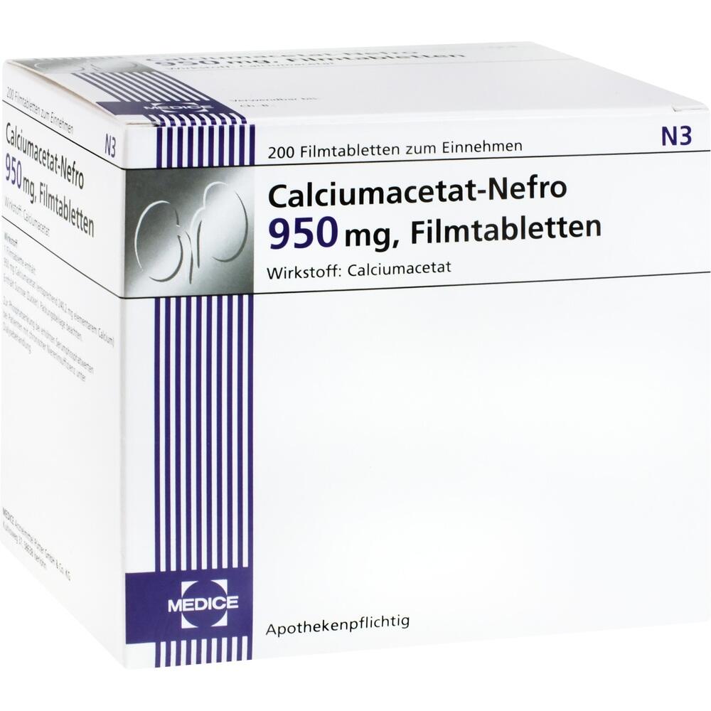 CALCIUMACETAT NEFRO 950 mg Filmtabletten 200 St Filmtabletten