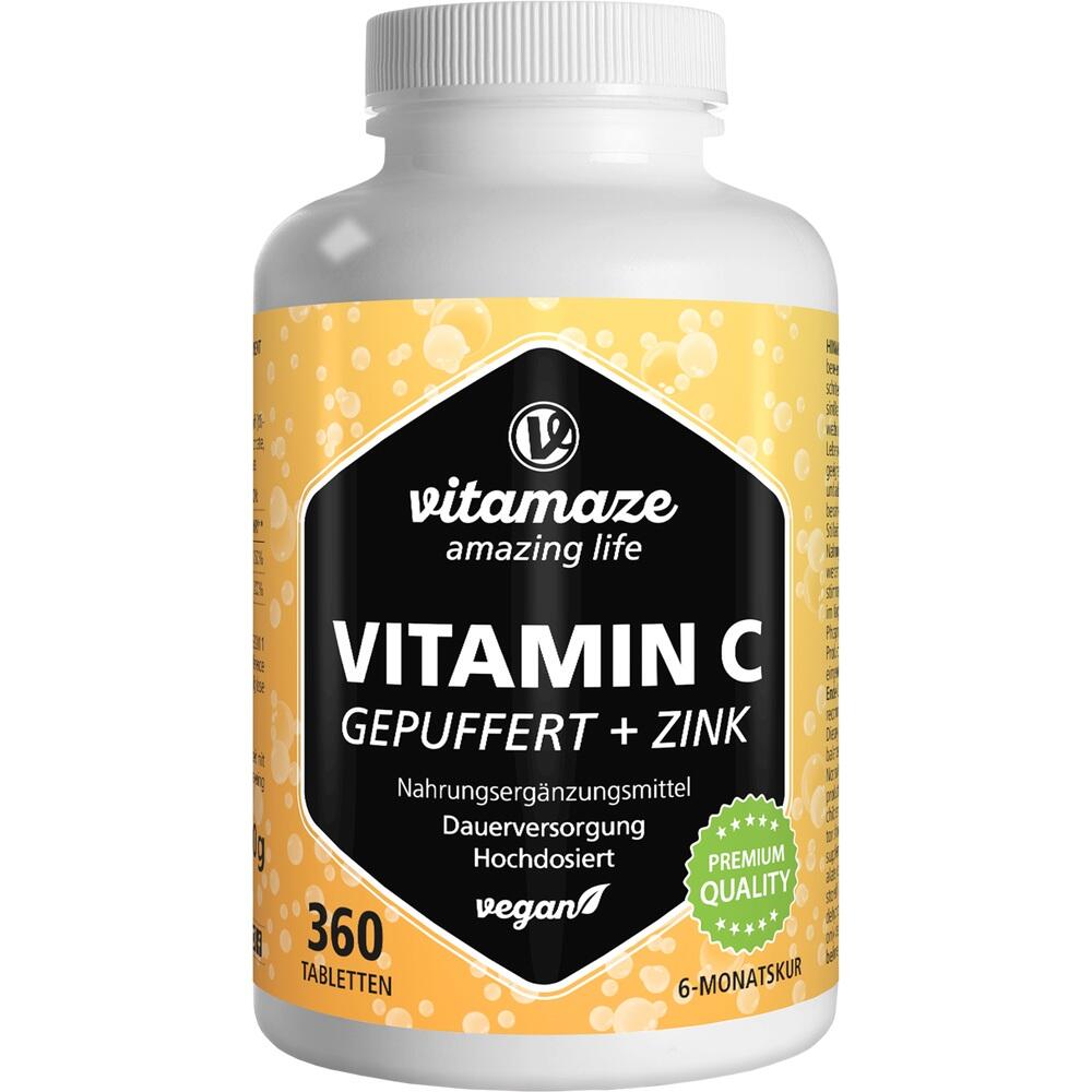 vitamaze VITAMIN C gepuffert + ZINK 360 St Tabletten