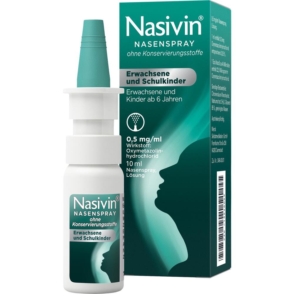 Nasivin NASENSPRAY  Erwachsene und Schulkinder ohne Konservierungsstoffe 10 ml Nasenspray