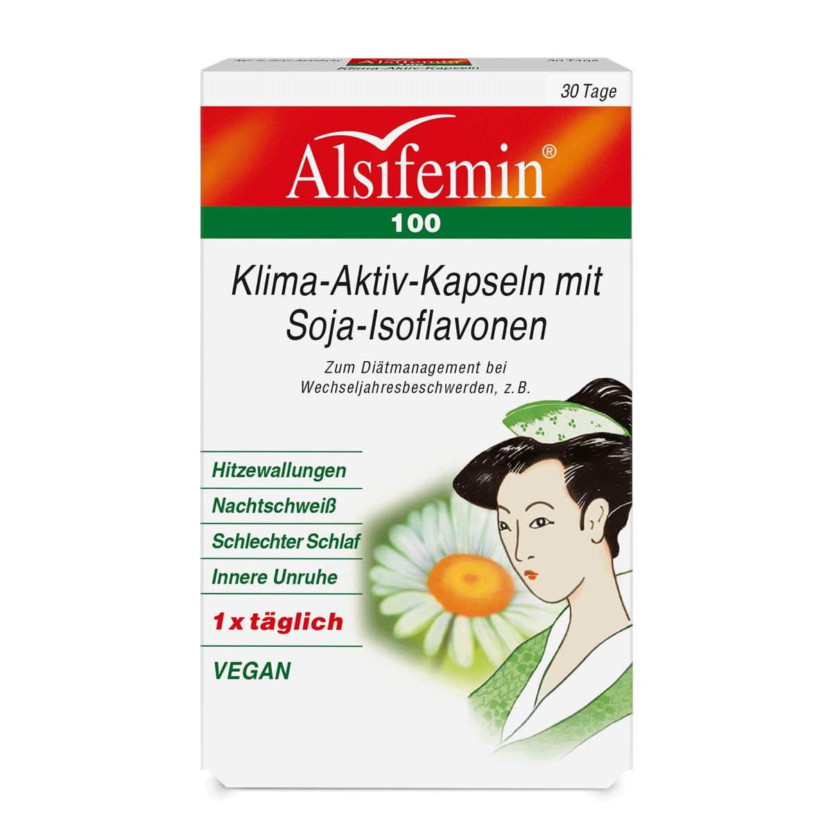 Alsifemin 100 Klima-Aktiv-Kapseln mit Soja-Isoflavonen 30 St Kapseln