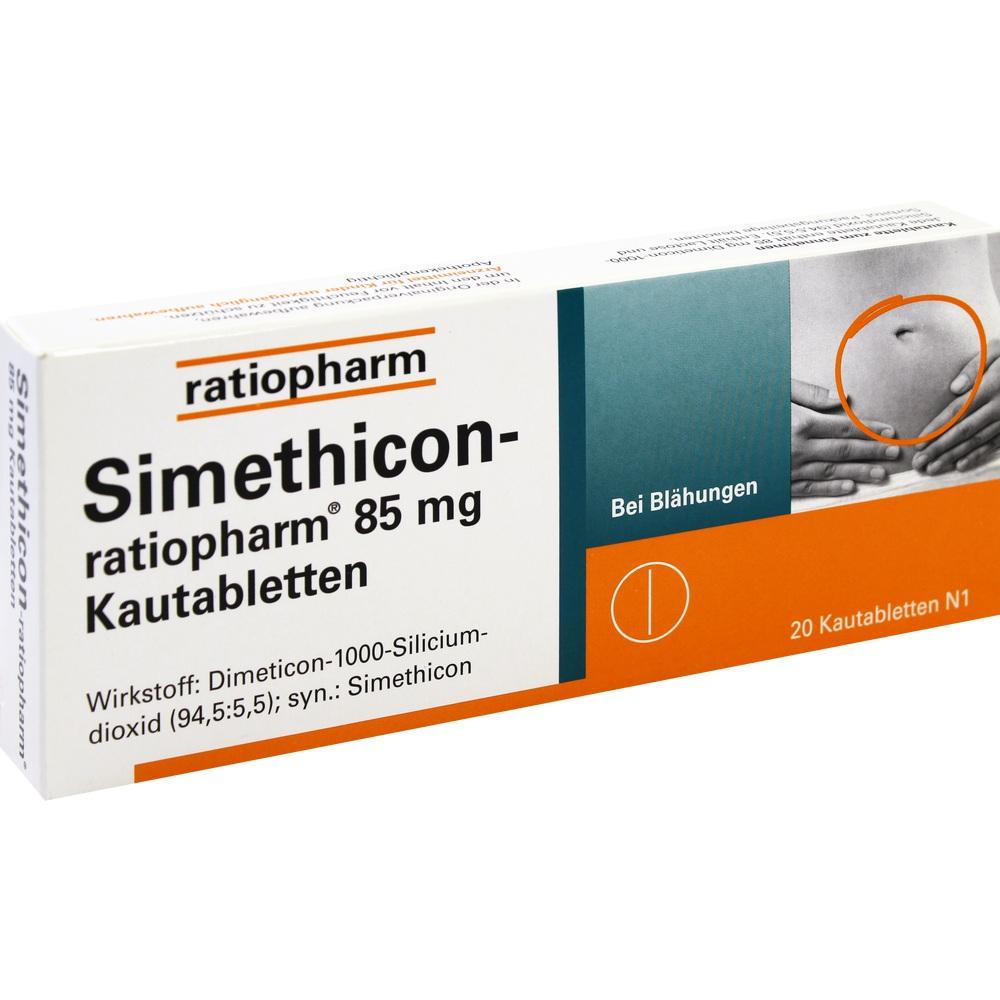 Simethicon-ratiopharm 85mg 20 St Kautabletten