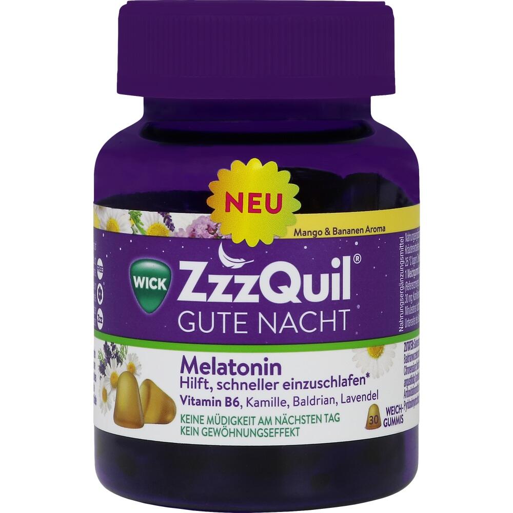WICK ZzzQuil GUTE NACHT Melatonin Mango- & Bananengeschmack 30 St