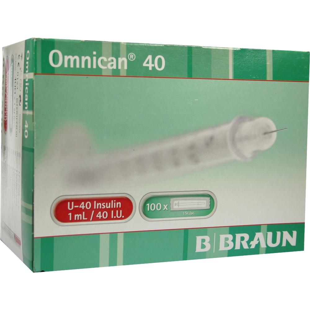 OMNICAN Insulinspritze 1 ml U40 mit Kanüle 0,30x12 mm einzeln 100X1 St Spritzen
