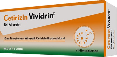 Cetirzin Vividrin - Schnell wirksame Allergietabletten 7 St Filmtabletten