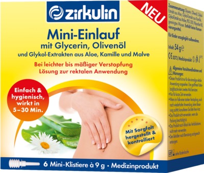 ZIRKULIN Mini-Einlauf mit Glyzerin Klistiere 6X9 g Klistiere