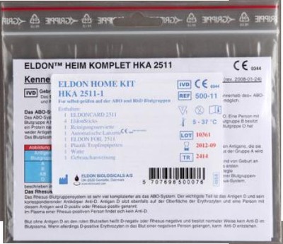 BLUTGRUPPE Schnelltest Eldon Home Kit HKA 2511-1 1 St Test