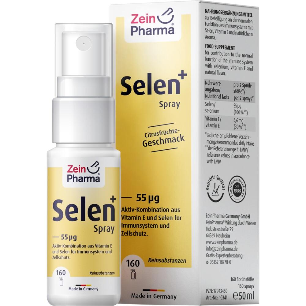 Zein Pharma Selen+ Spray Citrusfrüchte Geschmack 55µg 50 ml Spray
