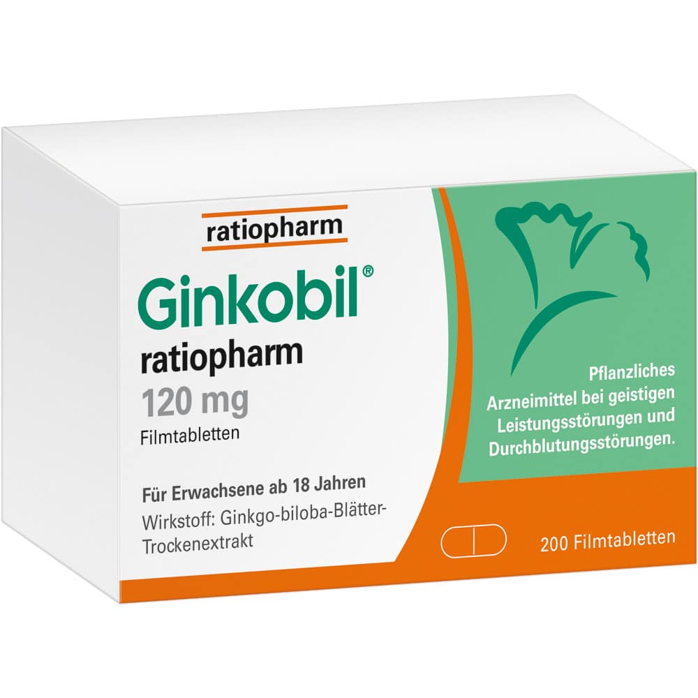 Ginkobil ratiopharm 120 mg mit Ginkgo biloba 200 St Filmtabletten