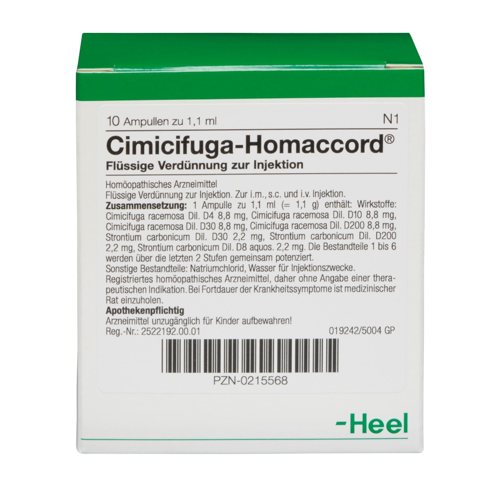 CIMICIFUGA HOMACCORD Ampullen 10 St Ampullen