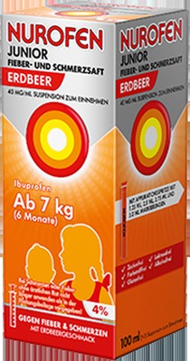 NUROFEN Junior Fiebersaft Erdbeere 40mg/ml 100 ml Suspension zum Einnehmen