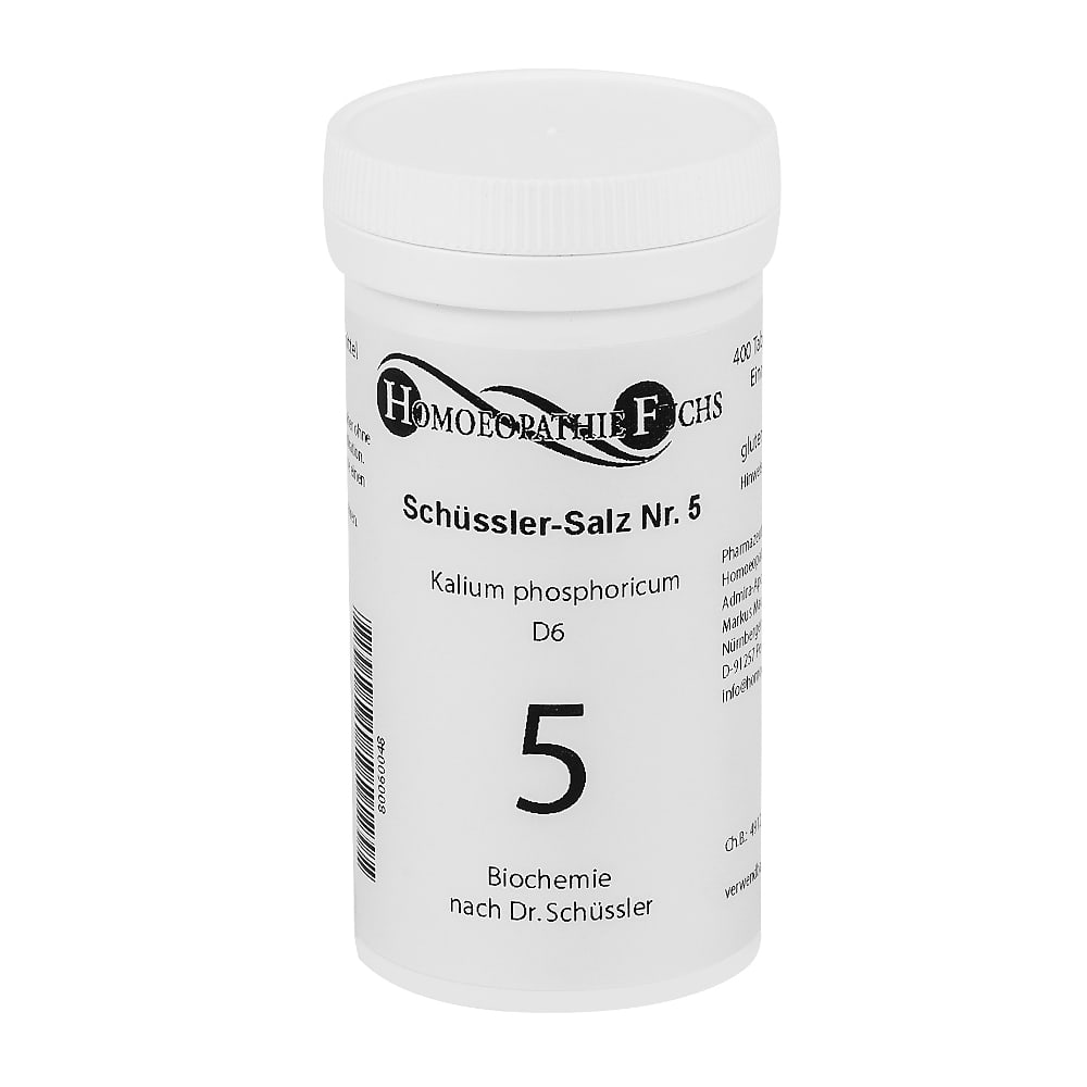 HOMOEOPATHIEFUCHS Schüssler-Salz Nummer 5 Kalium phosphoricum D6 Biochemie 400 St Tabletten
