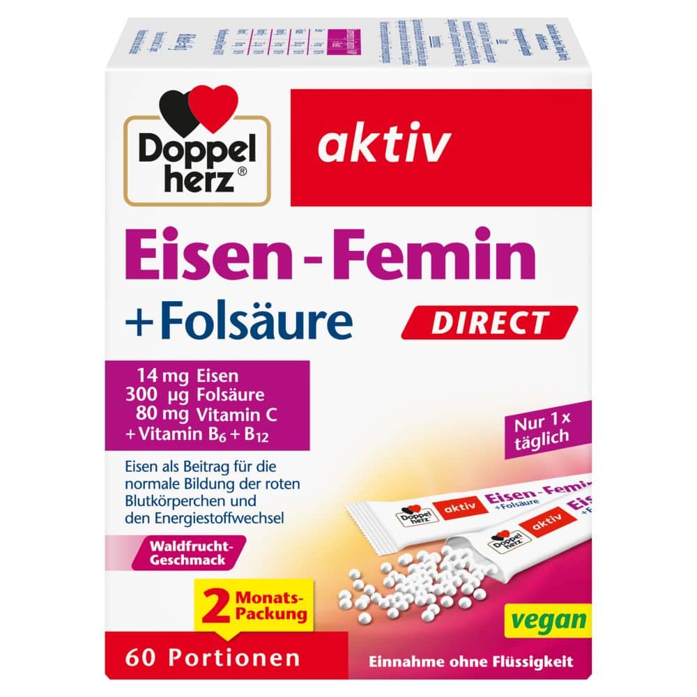 Doppelherz aktiv Eisen-Femin + Folsäure 60 St Pellets