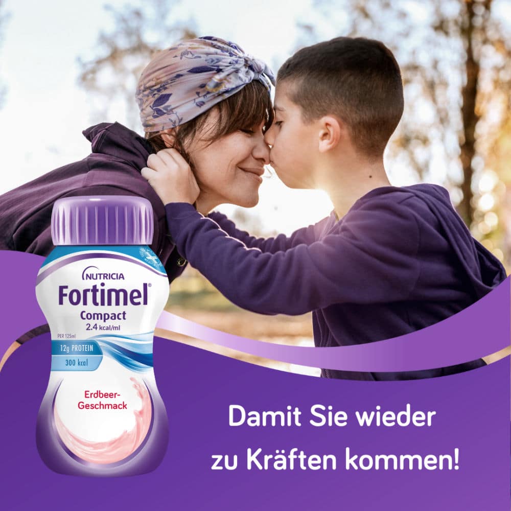 Fortimel Compact 2.4 Trinknahrung Erdbeere 4X125 ml Flüssigkeit