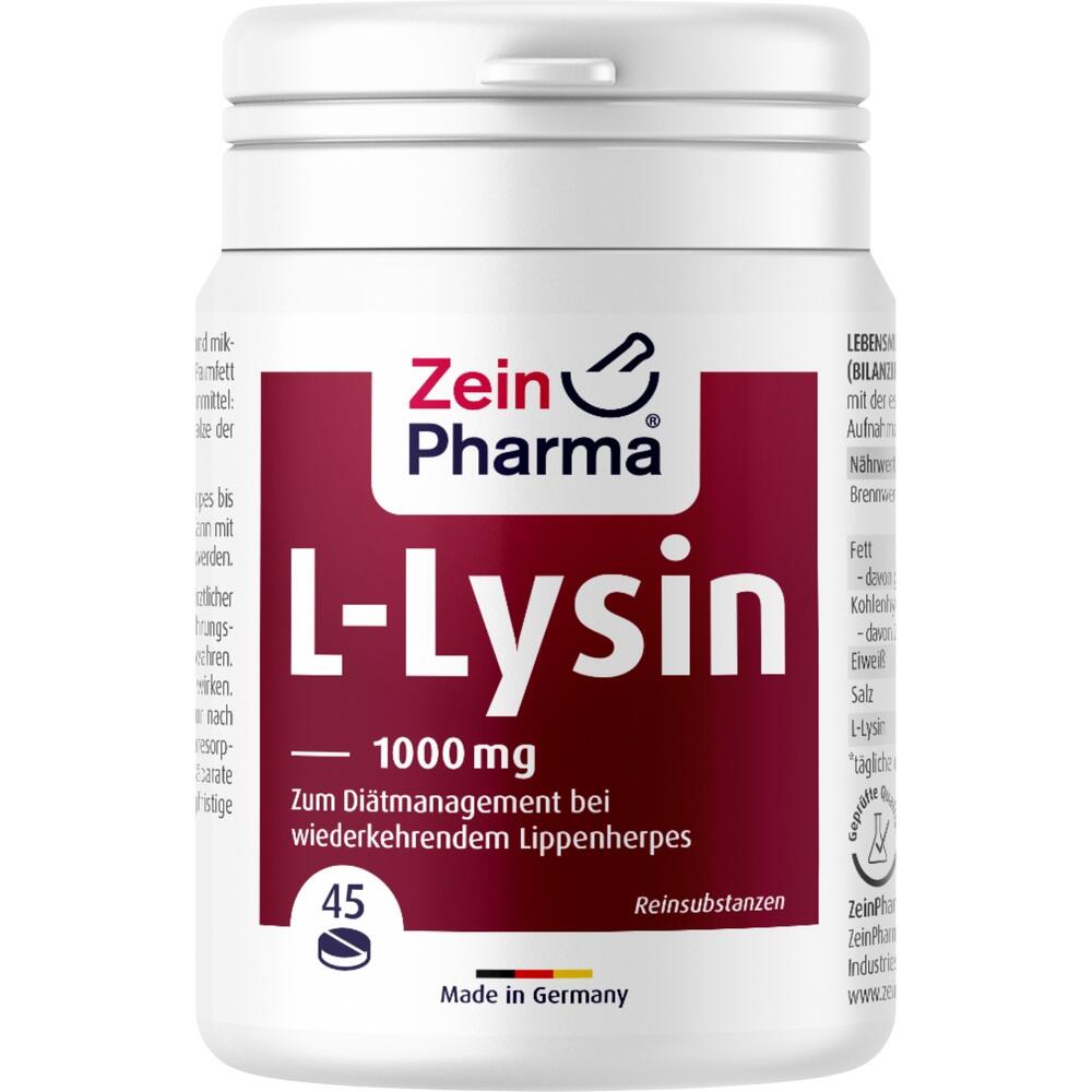 Zein Pharma L-Lysin 1000 mg  45 St Kautabletten