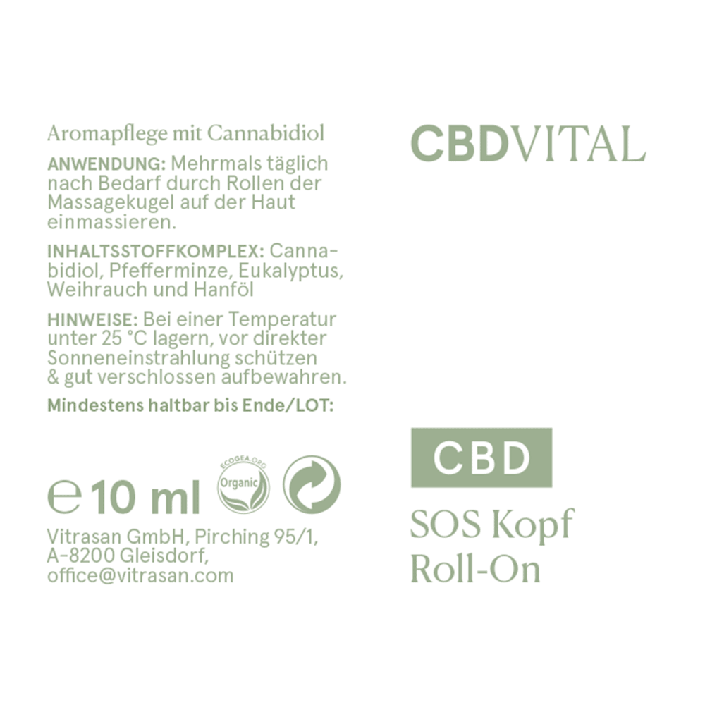 CBD VITAL SOS Kopf Roll-on 10 ml Öl