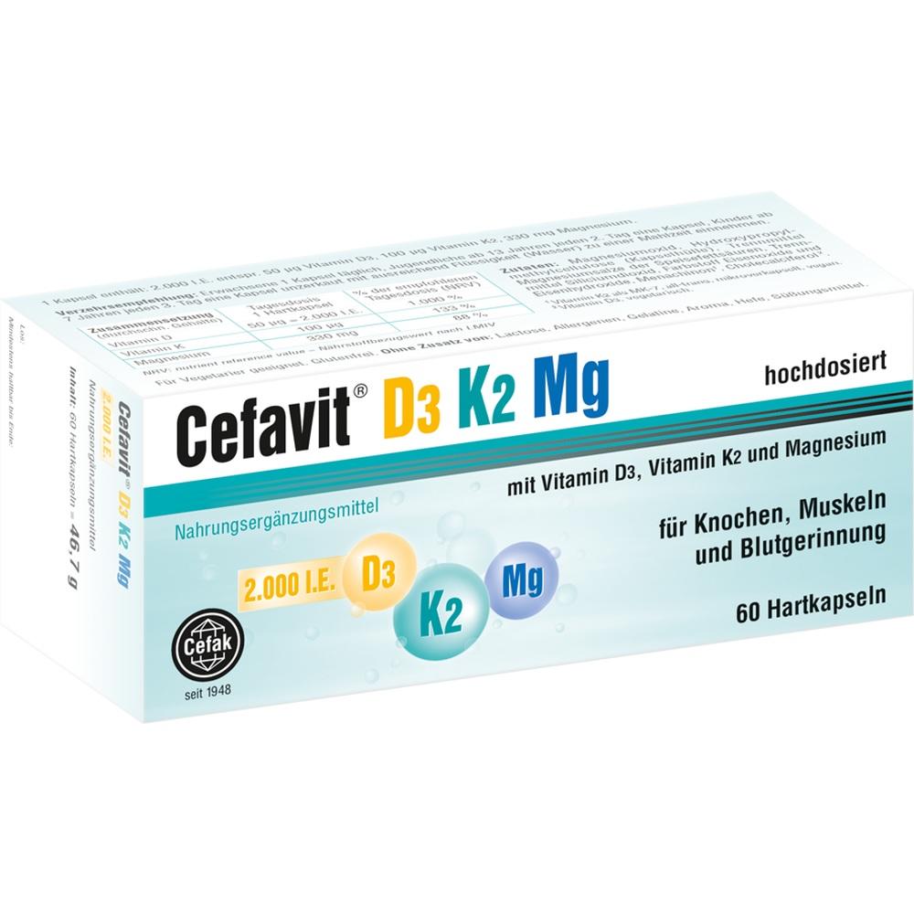 Cefavit D3 K2 Mg 2.000 I.E.  60 St Hartkapseln