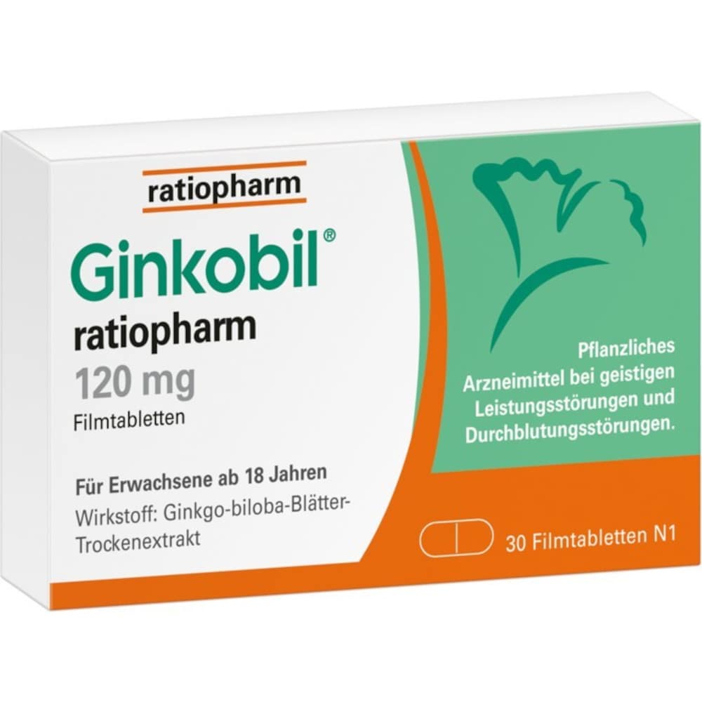 Ginkobil ratiopharm 120mg mit Ginkgo biloba 30 St Filmtabletten