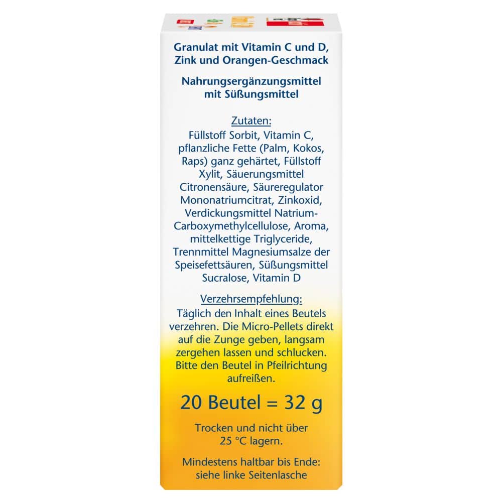 Doppelherz aktiv Vitamin C 500 + Zink + D3 20 St Pellets