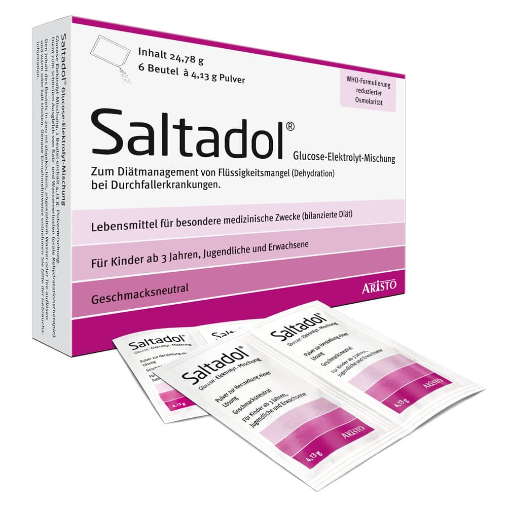 Saltadol Glucose-Elektrolyt-Mischung 6 St Pulver zur Herstellung einer Lösung zum Einnehmen
