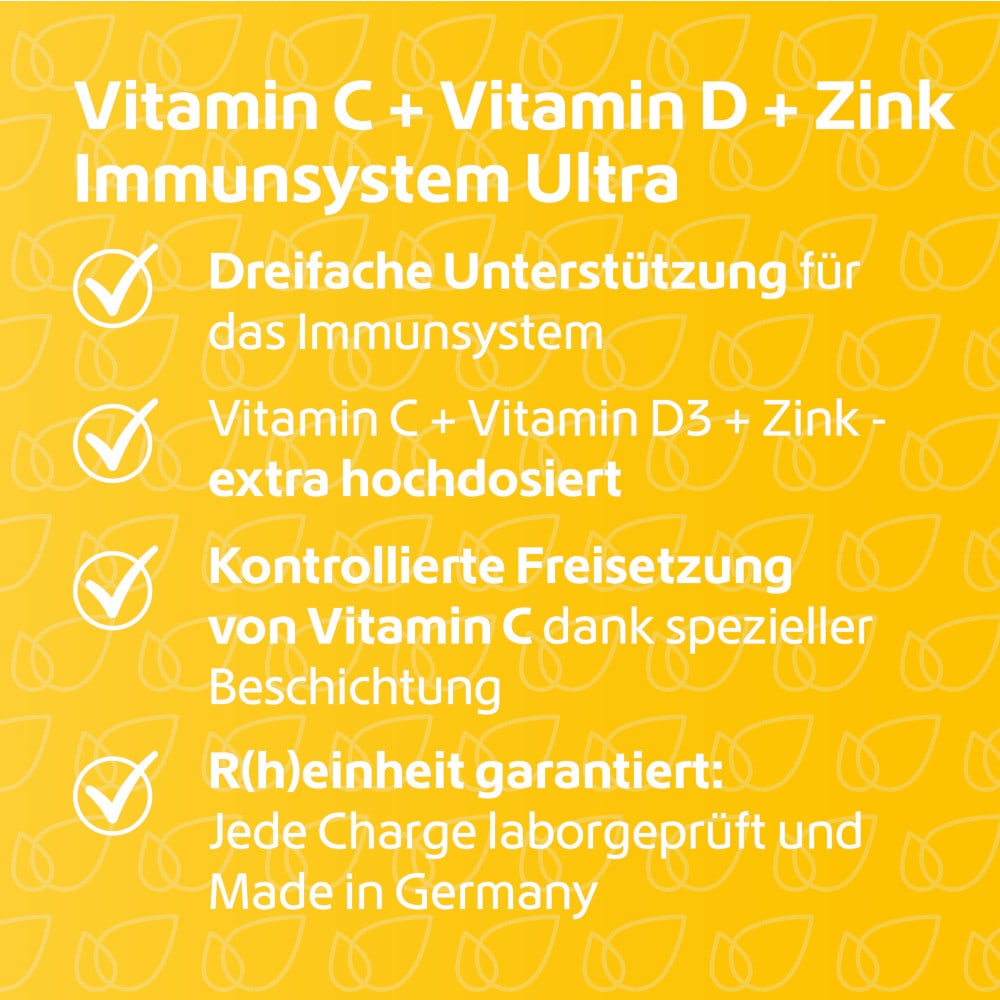 Vitamin C + Vitamin D + Zink Immunsystem Ultra 120 St Kapseln