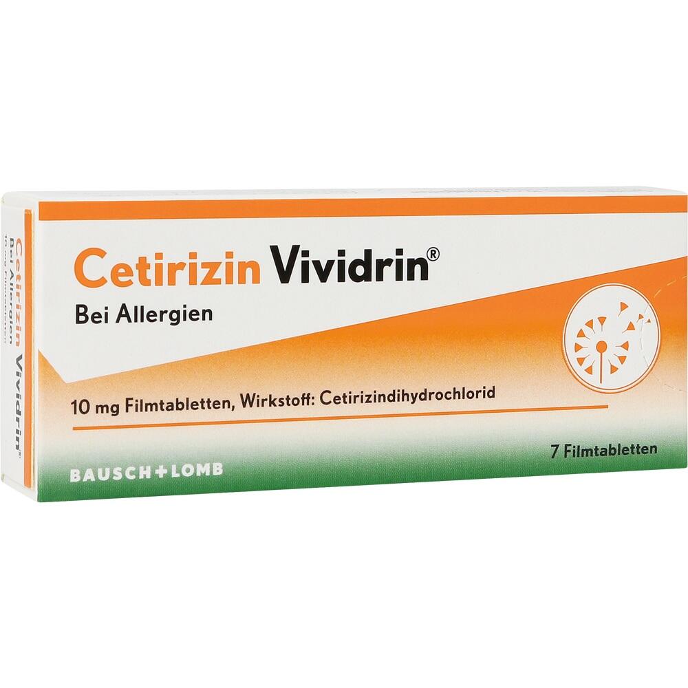 Cetirzin Vividrin - Schnell wirksame Allergietabletten 7 St Filmtabletten