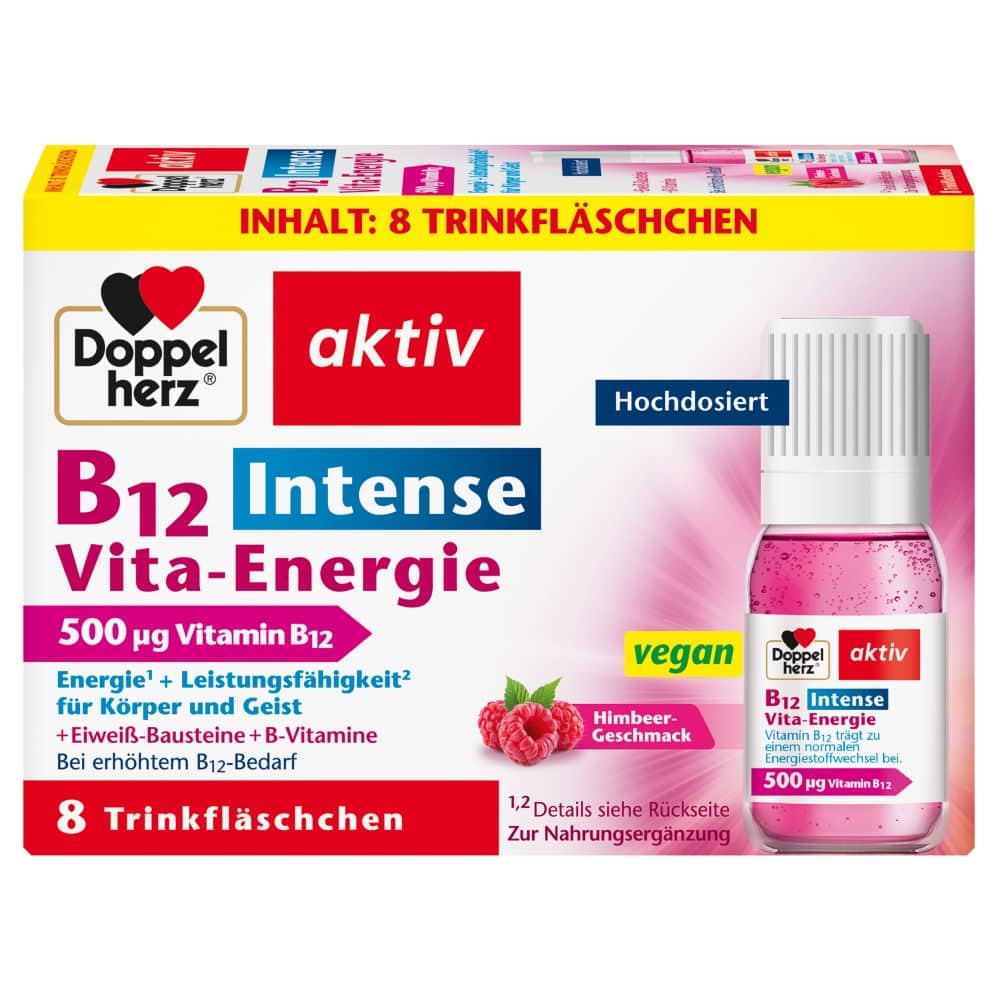 Doppelherz aktiv B12 Intense Vita-Energie 8 St Trinkampullen | 8 g Trinkampullen 91,1 g | 76.29 EUR / 1000 Gramm | 04009932133394