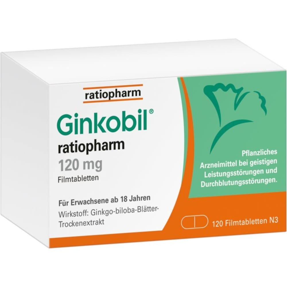 Ginkobil ratiopharm 120mg mit Ginkgo biloba 120 St Filmtabletten